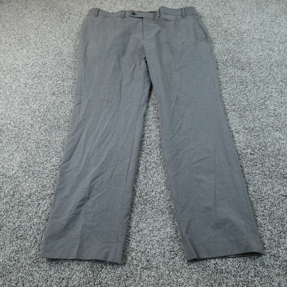 Ralph Lauren Pants Mens 40X30 Gray Chino Trouser Dress Slacks Flat Front Stretch